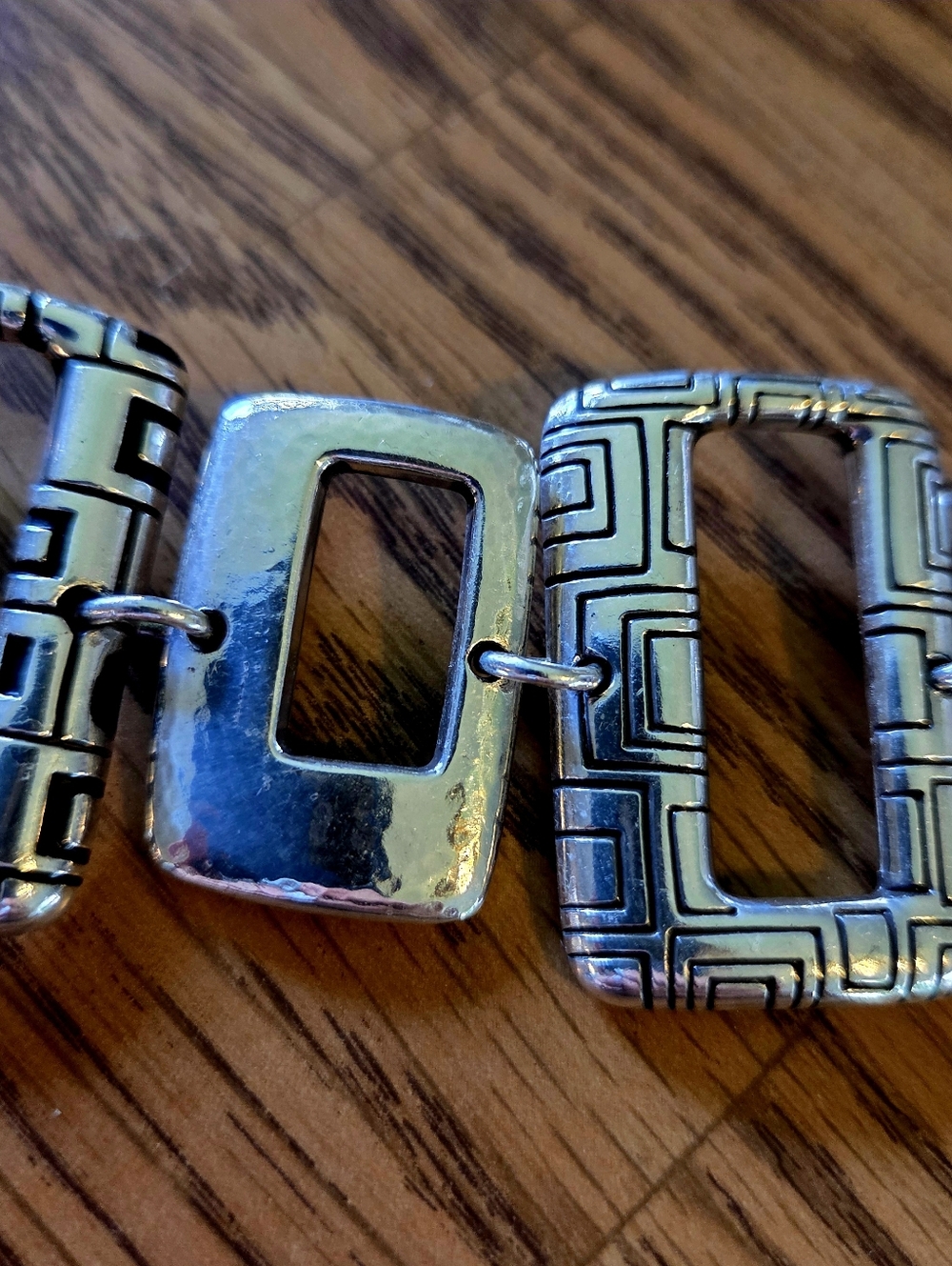 BRIGHTON "Nexus" Vintage Silver Geometric Link Bracelet BOHEMIAN! - Picture 6 of 12